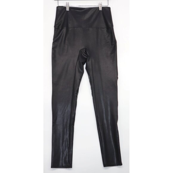 Jane & Bleecker Womens Faux Leather Leggings X-Large Black Nylon & Elastane - Picture 1 of 8